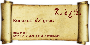 Kerezsi Ágnes névjegykártya