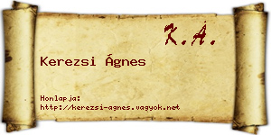 Kerezsi Ágnes névjegykártya